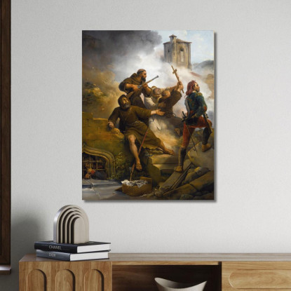 L'Assedio Di Saragozza Horace Vernet hvr43 quadro stampato su tela