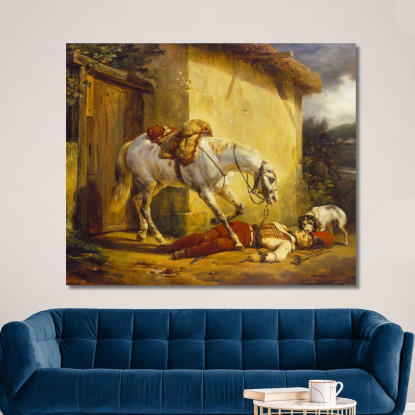 Il Trombettiere Ferito Horace Vernet hvr48 quadro stampato su tela
