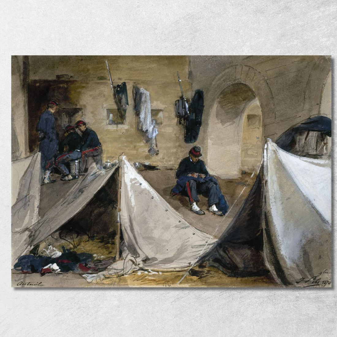 Accampamento Dei Mobili Bretoni Sotto Il Viadotto Di Auteuil Nel 1870 Isidore Pils ipl4 quadro stampato su tela Accampamento Dei Mobili Bretoni Sotto Il Viadotto Di Auteuil Nel 1870 Isidore Pils ipl4 quadro stampato su tela