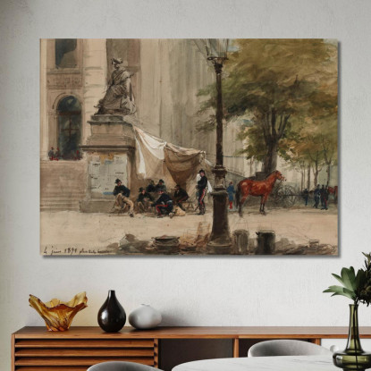 Accampamento Di Artiglieria A Place De La Bourse 4 Giugno 1871 Isidore Pils ipl5 quadro stampato su tela