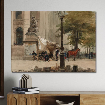 Accampamento Di Artiglieria A Place De La Bourse 4 Giugno 1871 Isidore Pils ipl5 quadro stampato su tela