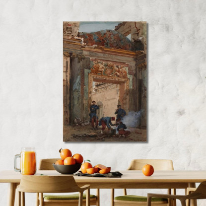 Rovine Del Salone Di Marte Al Palazzo Di Saint-Cloud Nel 1871 Isidore Pils ipl18 quadro stampato su tela