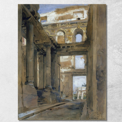 Rovine Del Palazzo Delle Tuileries Isidore Pils ipl19 quadro stampato su tela