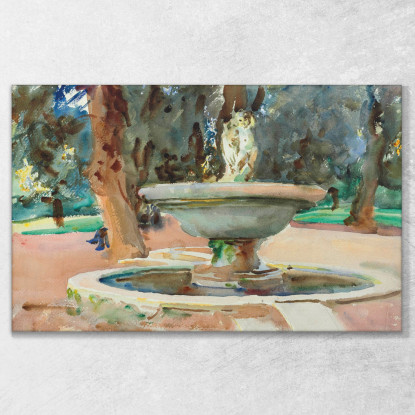 Fontana Dei Pupazzi Villa Borghese Rome John Singer Sargent jss78 quadro stampato su tela