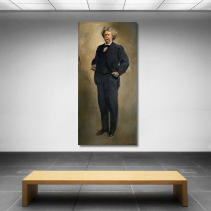 Ritratto Di Samuel L. Clemens (Mark Twain) John White Alexander jwa18 quadro stampato su tela