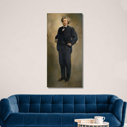 Ritratto Di Samuel L. Clemens (Mark Twain) John White Alexander jwa18 quadro stampato su tela