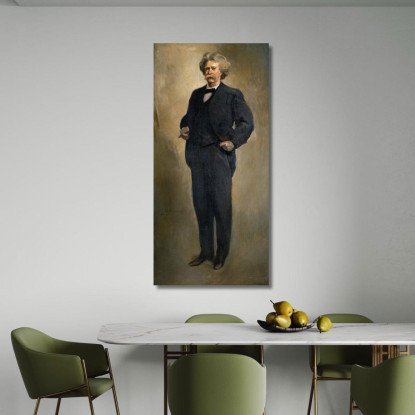 Ritratto Di Samuel L. Clemens (Mark Twain) John White Alexander jwa18 quadro stampato su tela