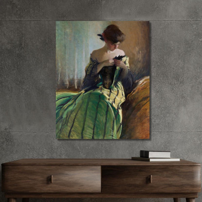 Studio In Nero E Verde John White Alexander jwa22 quadro stampato su tela