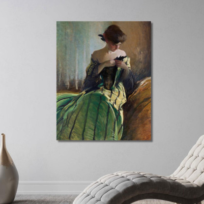 Studio In Nero E Verde John White Alexander jwa22 quadro stampato su tela