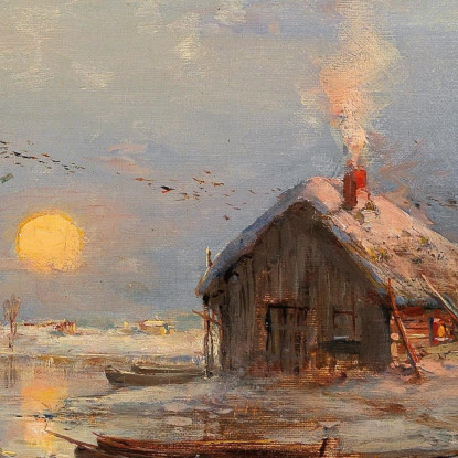 Un Villaggio Di Pescatori Sulla Costa Baltica Julius Sergius Klever jsk1 quadro stampato su tela