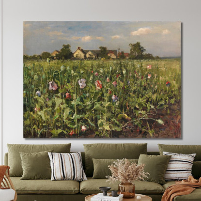 Bluhender Mohn Julius Sergius Klever jsk7 quadro stampato su tela