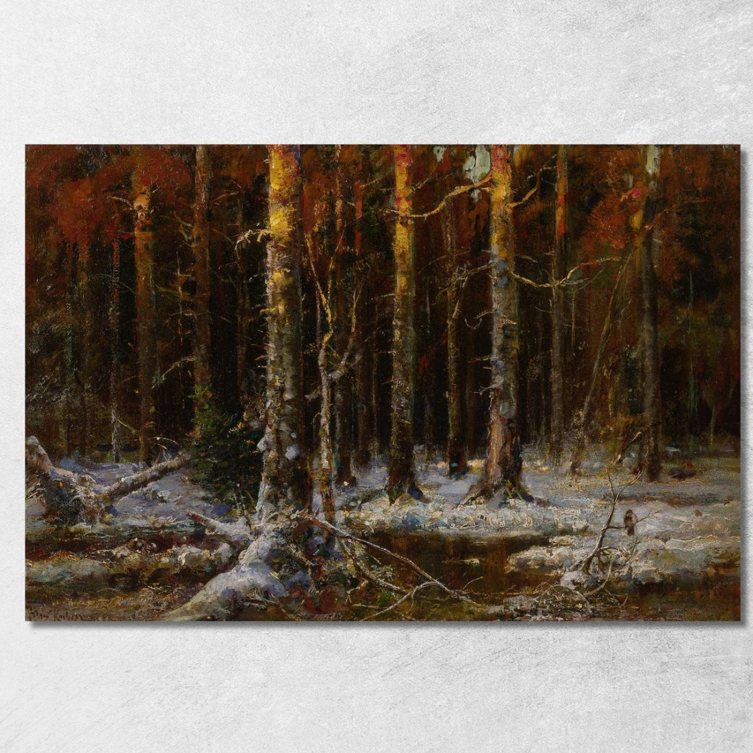 Foresta In Inverno Julius Sergius Klever jsk8 quadro stampato su tela Foresta In Inverno Julius Sergius Klever jsk8 quadro stampato su tela