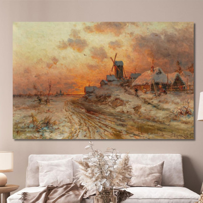 Ritorno A Casa Al Tramonto Julius Sergius Klever jsk10 quadro stampato su tela