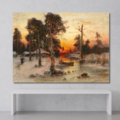 Ritorno A Casa Al Tramonto Julius Sergius Klever jsk15 quadro stampato su tela