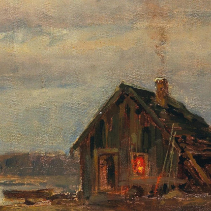 Scena Al Crepuscolo Sulla Costa Baltica Julius Sergius Klever jsk17 quadro stampato su tela
