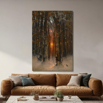 Tramonto Tra Gli Alberi Julius Sergius Klever jsk18 quadro stampato su tela