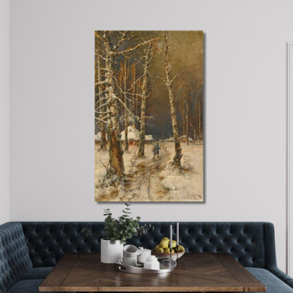 Viaggiatore Nella Neve Julius Sergius Klever jsk23 quadro stampato su tela