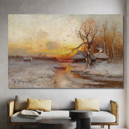 Tramonto Invernale Julius Sergius Klever jsk29 quadro stampato su tela