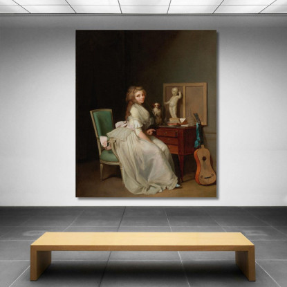 Donna In Abito Bianco Seduta Alla Sua Scrivania Louis Léopold Boilly llb14 quadro stampato su tela
