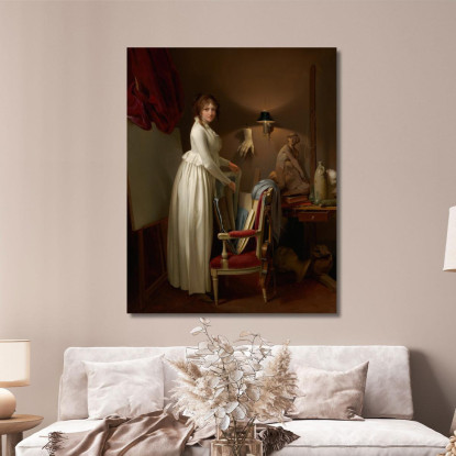 La Moglie Dell'Artista Nel Suo Studio Louis Léopold Boilly llb50 quadro stampato su tela