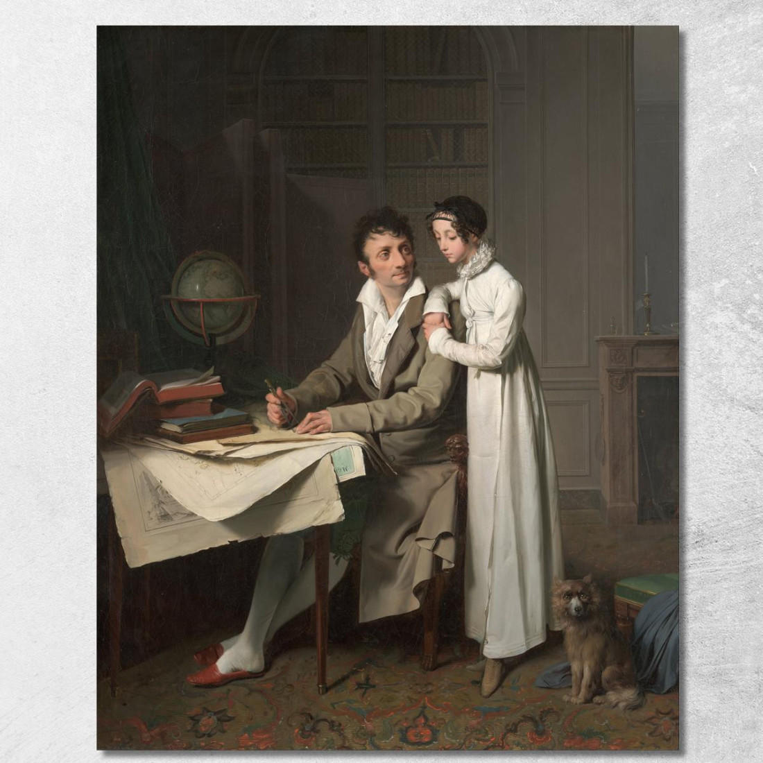 La Lezione Di Geografia: Ritratto Del Signor Gaudry E Di Sua Figlia Louis Léopold Boilly llb55 quadro stampato su tela La Lezione Di Geografia: Ritratto Del Signor Gaudry E Di Sua Figlia Louis Léopold Boilly llb55 quadro stampato su tela