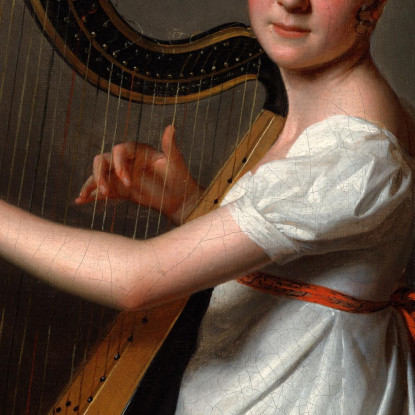 La Giovane Arpista Louis Léopold Boilly llb66 quadro stampato su tela