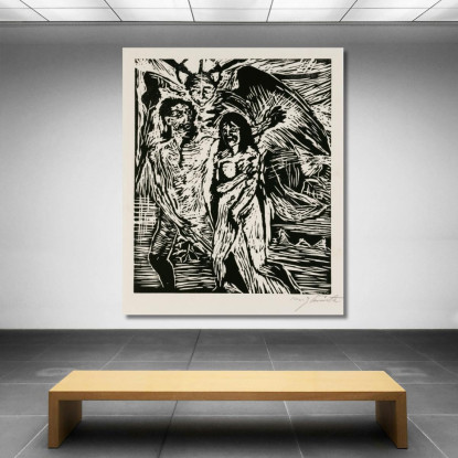 L'Expulsion Du Paradis Lovis Corinth lcr4 tableau impression sur toile