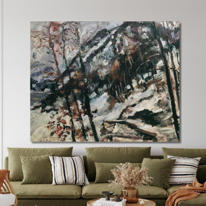 Le Herzogstand Au Walchensee Sous La Neige Lovis Corinth lcr14 tableau impression sur toile