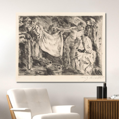 Groupe De Femmes Dont Une Nue Et Une Autre Tenant Un Drap Levé Lovis Corinth lcr37 tableau impression sur toile