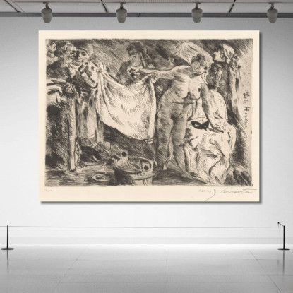 Groupe De Femmes Dont Une Nue Et Une Autre Tenant Un Drap Levé Lovis Corinth lcr37 tableau impression sur toile