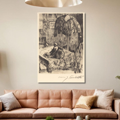 Intérieur Avec Lampe Sur Pied Lovis Corinth lcr47 tableau impression sur toile