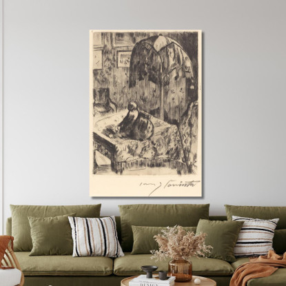 Intérieur Avec Lampe Sur Pied Lovis Corinth lcr47 tableau impression sur toile