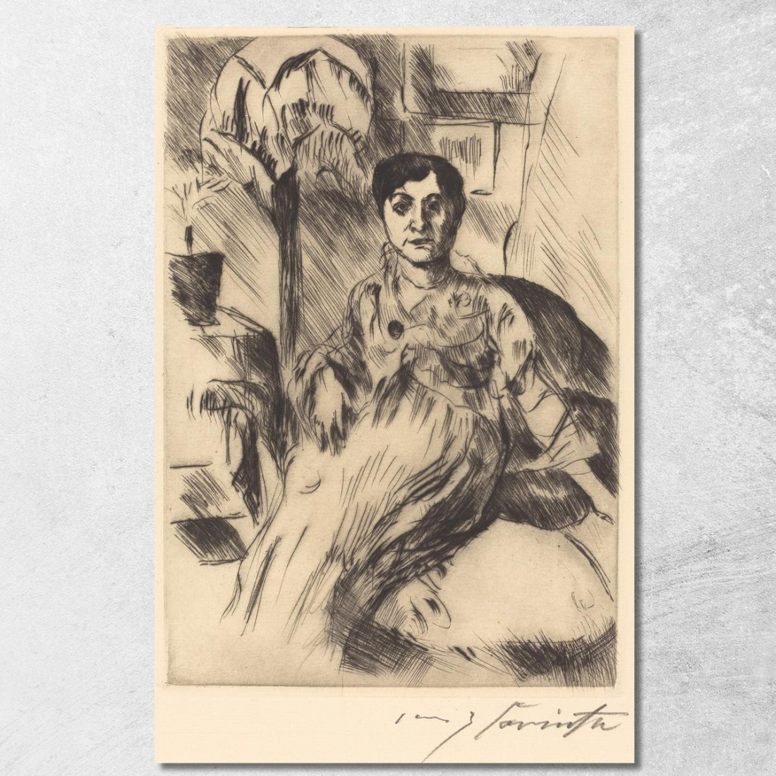Intérieur Avec Femme Lovis Corinth lcr48 tableau impression sur toile Intérieur Avec Femme Lovis Corinth lcr48 tableau impression sur toile