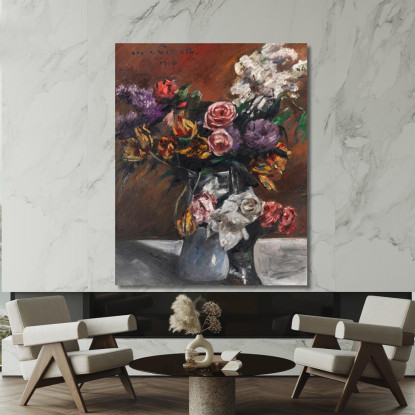Roses Tulipes Et Lilas Lovis Corinth lcr77 tableau impression sur toile