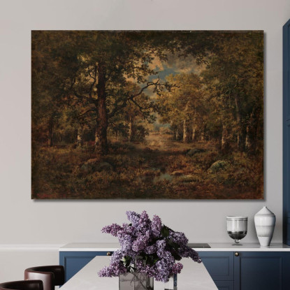 Una Vista Tra Gli Alberi Fontainebleau Narcisse-Virgile Diaz de La Peña nvd3 quadro stampato su tela