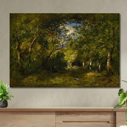 Viale Nella Foresta Boscaiola Curva Sotto Il Peso Della Sua Fascina Tracce D'Acqua Narcisse-Virgile Diaz de La Peña nvd5 quadro