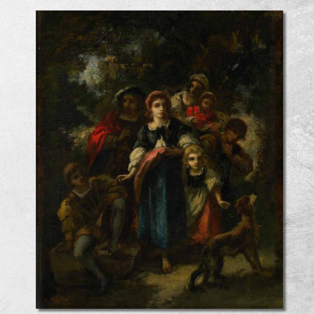 Discesa Degli Zingari Narcisse-Virgile Diaz de La Peña nvd15 quadro stampato su tela Discesa Degli Zingari Narcisse-Virgile Diaz de La Peña nvd15 quadro stampato su tela