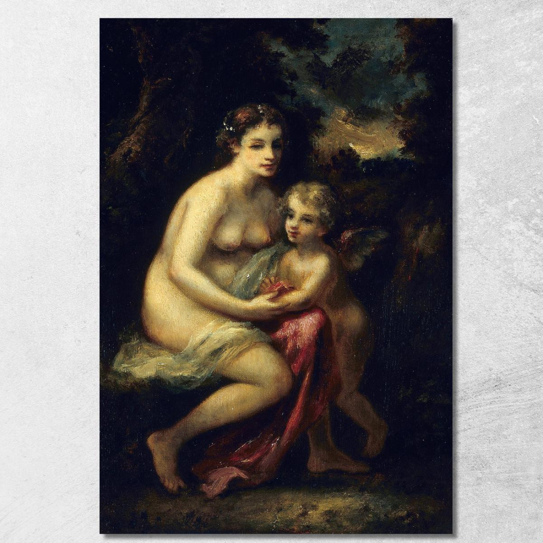 L'Educazione Di Cupido Narcisse-Virgile Diaz de La Peña nvd18 quadro stampato su tela L'Educazione Di Cupido Narcisse-Virgile Diaz de La Peña nvd18 quadro stampato su tela