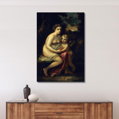 L'Educazione Di Cupido Narcisse-Virgile Diaz de La Peña nvd18 quadro stampato su tela
