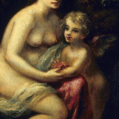 L'Educazione Di Cupido Narcisse-Virgile Diaz de La Peña nvd18 quadro stampato su tela