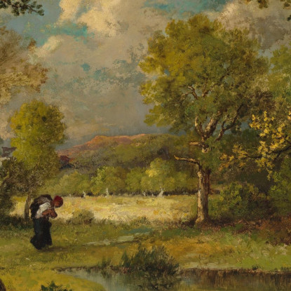 Boscaiola Stagno E Bordo Della Radura Narcisse-Virgile Diaz de La Peña nvd22 quadro stampato su tela