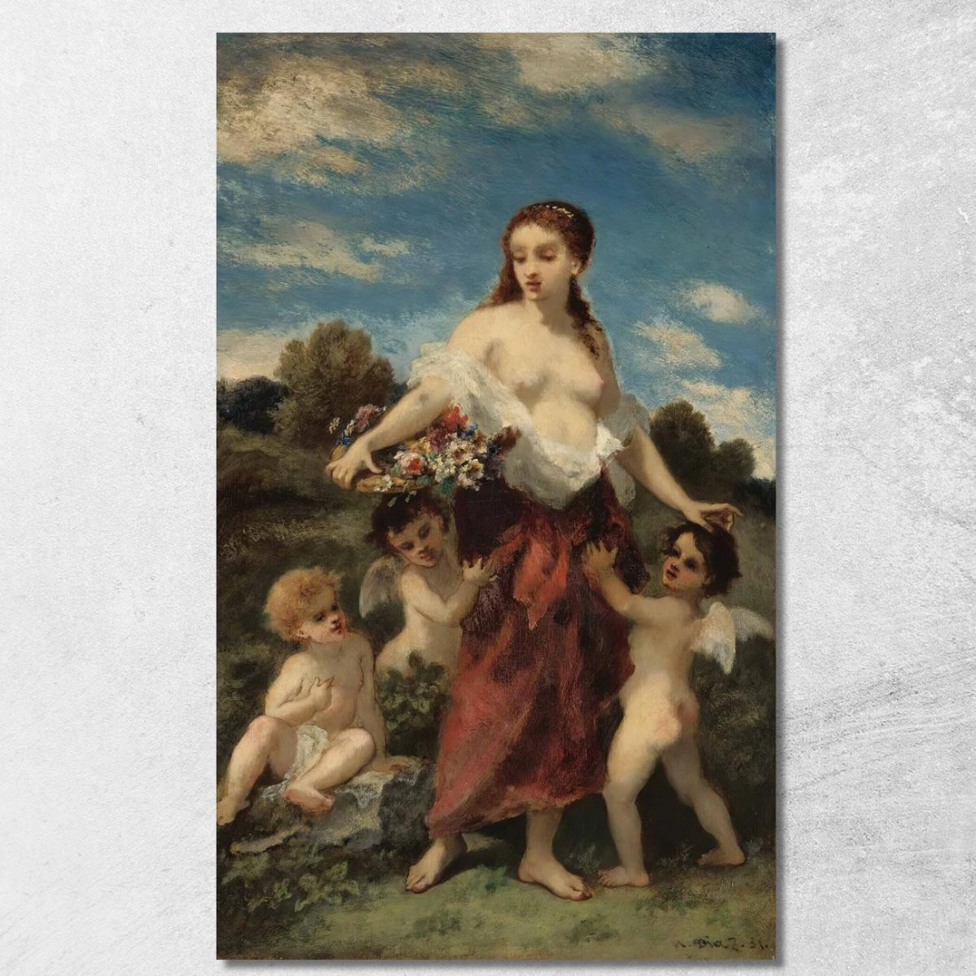 Flora Colta Dall'Amore O L'Innocenza In Pericolo Narcisse-Virgile Diaz de La Peña nvd26 quadro stampato su tela Flora Colta Dall'Amore O L'Innocenza In Pericolo Narcisse-Virgile Diaz de La Peña nvd26 quadro stampato su tela