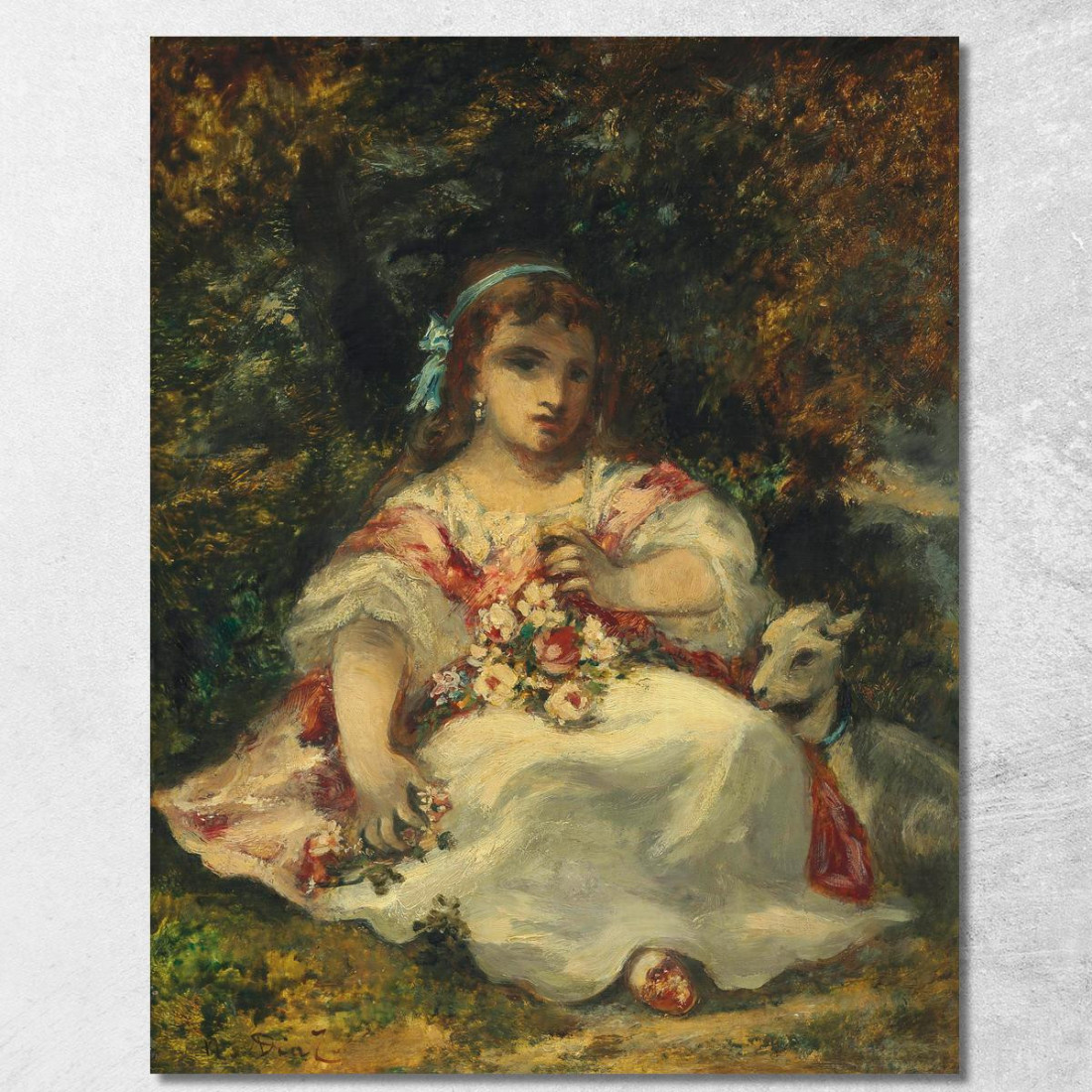 La Figlia Di Diaz Narcisse-Virgile Diaz de La Peña nvd36 quadro stampato su tela