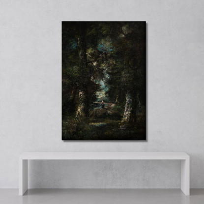 Paesaggio Sentiero Nel Bosco Narcisse-Virgile Diaz de La Peña nvd39 quadro stampato su tela