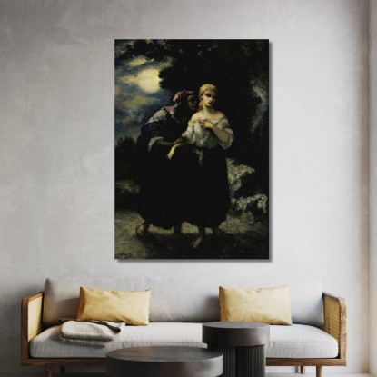 L'Incantesimo Narcisse-Virgile Diaz de La Peña nvd41 quadro stampato su tela
