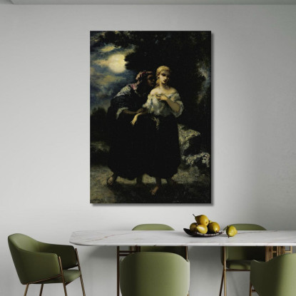 L'Incantesimo Narcisse-Virgile Diaz de La Peña nvd41 quadro stampato su tela