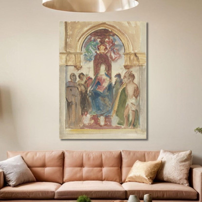Madonna Col Bambino E Santi John Singer Sargent jss149 quadro stampato su tela
