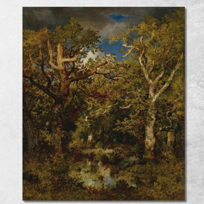 Stagno Nella Foresta Quercia Mezza Morte Narcisse-Virgile Diaz de La Peña nvd48 quadro stampato su tela