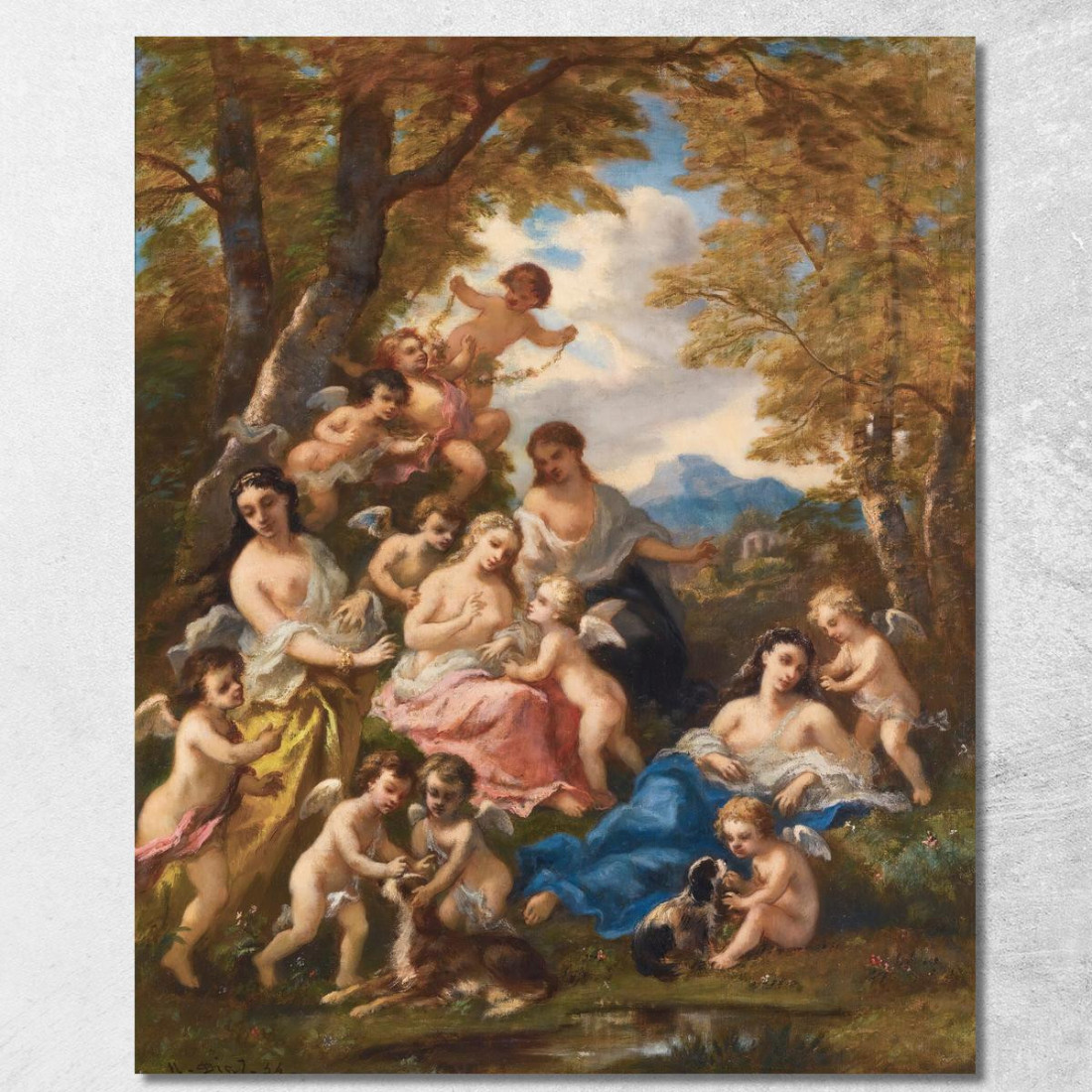 Ninfe E Amori Narcisse-Virgile Diaz de La Peña nvd50 quadro stampato su tela Ninfe E Amori Narcisse-Virgile Diaz de La Peña nvd50 quadro stampato su tela