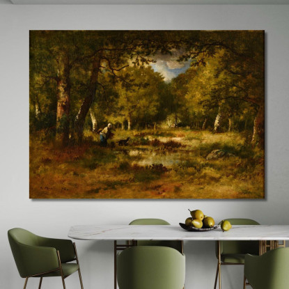 Sottobosco Narcisse-Virgile Diaz de La Peña nvd63 quadro stampato su tela